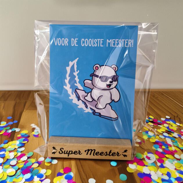 Houten fotohouder super meester