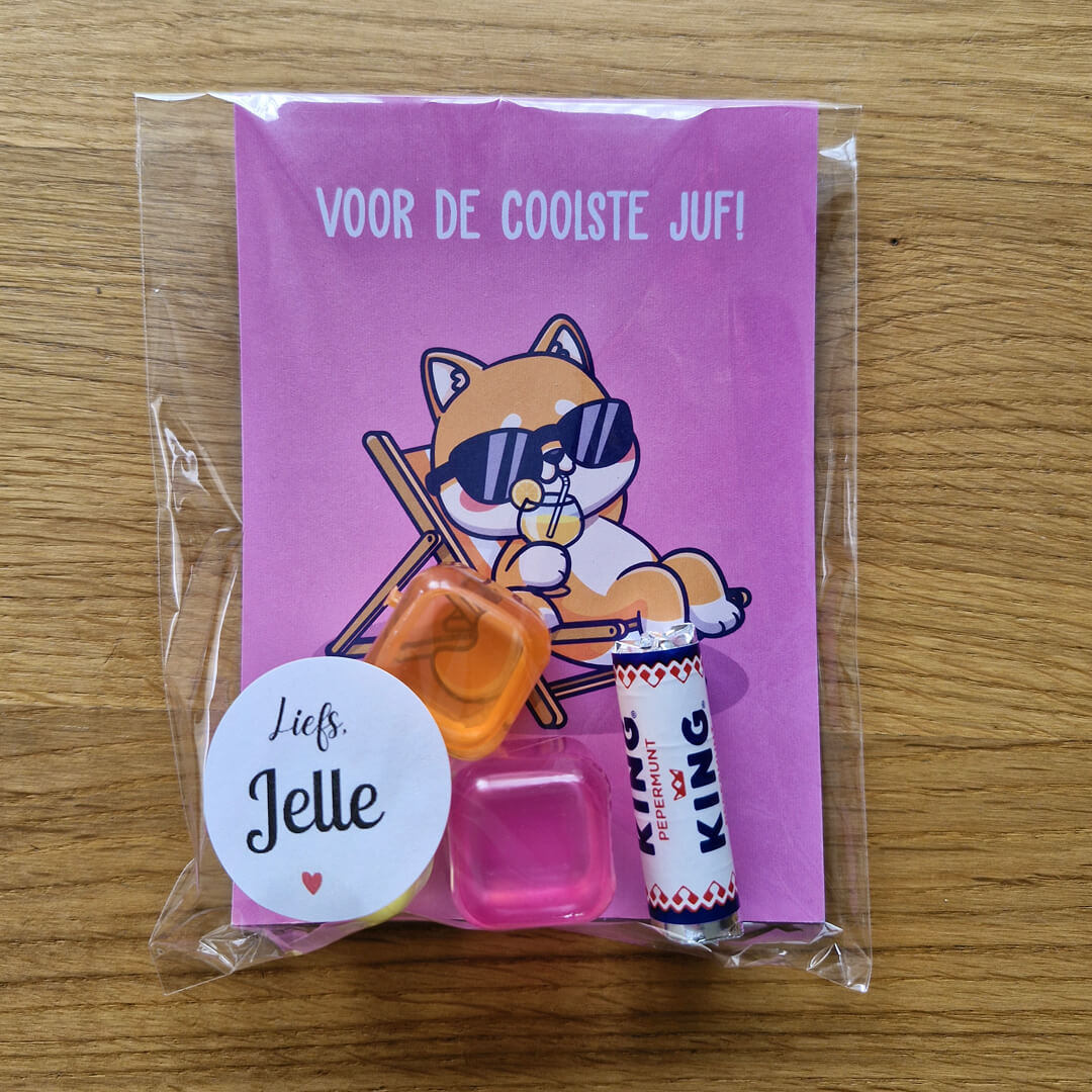 Voor de coolste juf traktatie sticker
