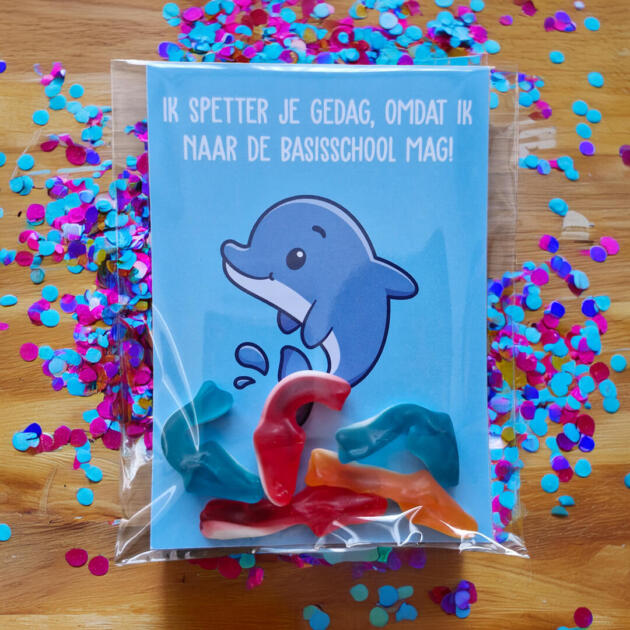 Ik spetter je gedag afscheidstraktatie